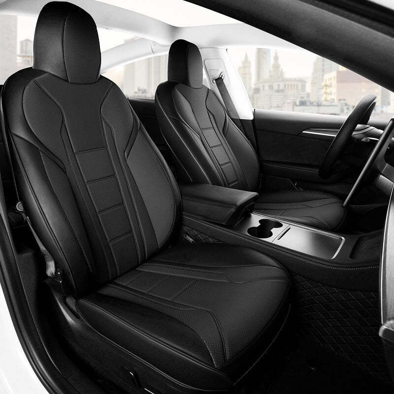 Tesla Model 3 Black Leather Seat Covers – FREESOO